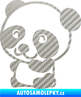 Samolepka Panda 002 levá 3D karbon stříbrný