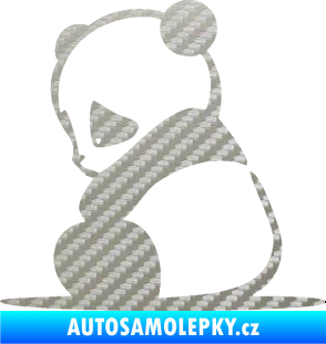 Samolepka Panda 005 levá 3D karbon stříbrný