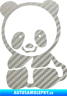 Samolepka Panda 009 levá baby 3D karbon stříbrný
