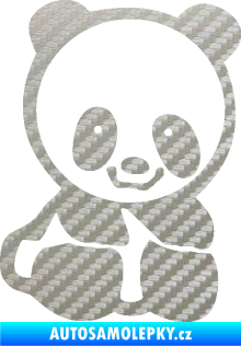 Samolepka Panda 009 pravá baby 3D karbon stříbrný