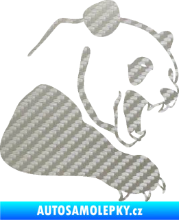 Samolepka Panda 010 pravá 3D karbon stříbrný