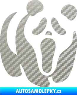 Samolepka Panda 014 pravá maska Vřískot 3D karbon stříbrný