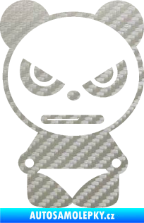 Samolepka Panda boy 3D karbon stříbrný