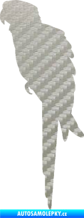 Samolepka Papoušek 001 levá 3D karbon stříbrný