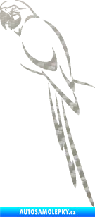Samolepka Papoušek 005 levá 3D karbon stříbrný