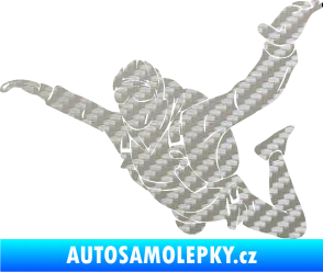 Samolepka Parašutista 004 levá 3D karbon stříbrný