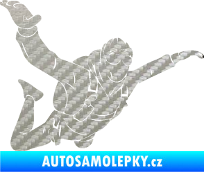 Samolepka Parašutista 004 pravá 3D karbon stříbrný