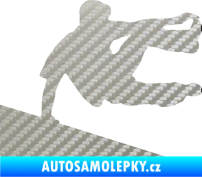 Samolepka Parkour 001 pravá 3D karbon stříbrný