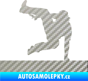 Samolepka Parkour 002 levá 3D karbon stříbrný