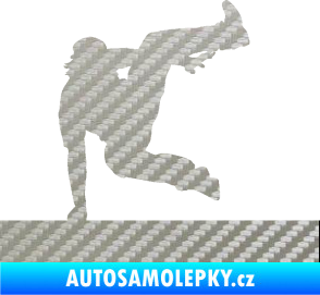 Samolepka Parkour 002 pravá 3D karbon stříbrný