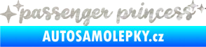 Samolepka Passenger Princess 002 nápis s hvězdičkami 3D karbon stříbrný