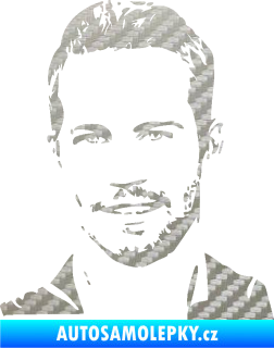 Samolepka Paul Walker 001 levá 3D karbon stříbrný