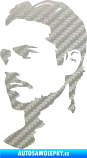 Samolepka Paul Walker 004 levá 3D karbon stříbrný