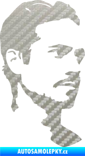 Samolepka Paul Walker 004 pravá 3D karbon stříbrný