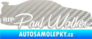 Samolepka Paul Walker 005 RIP 3D karbon stříbrný