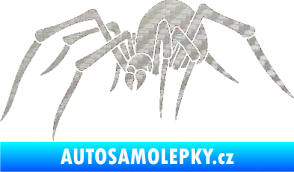 Samolepka Pavouk 002  levá 3D karbon stříbrný