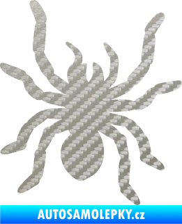 Samolepka Pavouk 014 pravá 3D karbon stříbrný