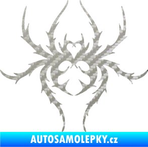 Samolepka Pavouk 019 3D karbon stříbrný