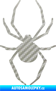Samolepka Pavouk 021 3D karbon stříbrný