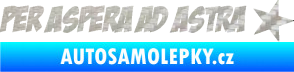 Samolepka Per Aspera Ad Astra nápis přes překážky ke hvězdám 3D karbon stříbrný