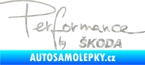 Samolepka Performance by Škoda 3D karbon stříbrný