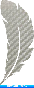 Samolepka Peříčko 003 levá 3D karbon stříbrný