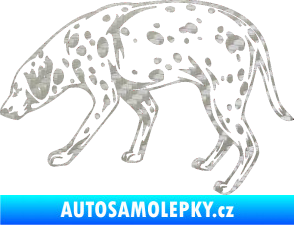 Samolepka Pes 001 levá Dalmatin 3D karbon stříbrný