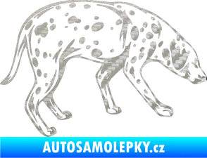 Samolepka Pes 001 pravá Dalmatin 3D karbon stříbrný