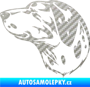 Samolepka Pes 002 levá Dalmatin 3D karbon stříbrný