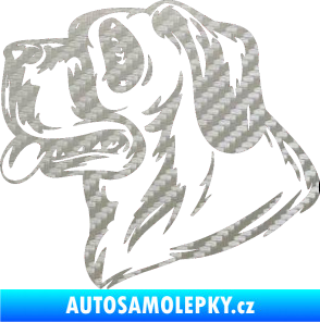 Samolepka Pes 046 levá 3D karbon stříbrný