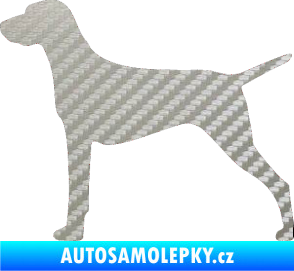 Samolepka Pes 052 levá Ohař 3D karbon stříbrný