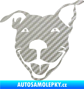 Samolepka Pes 072 levá Pitbull 3D karbon stříbrný