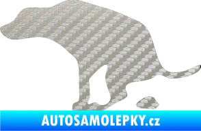 Samolepka Pes 077 levá 3D karbon stříbrný