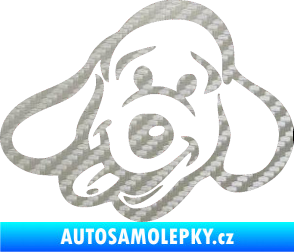 Samolepka Pes 078 levá 3D karbon stříbrný
