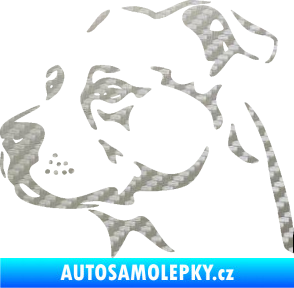 Samolepka Pes 134 levá Stafordširský bulteriér 3D karbon stříbrný
