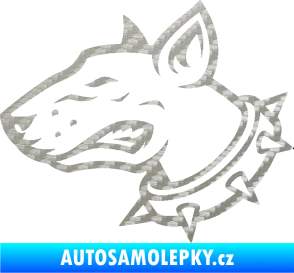 Samolepka Pes 167 levá pitbull 3D karbon stříbrný