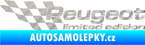 Samolepka Peugeot limited edition levá 3D karbon stříbrný