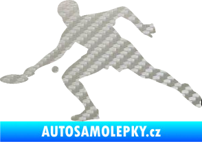 Samolepka Ping pong 001 levá 3D karbon stříbrný