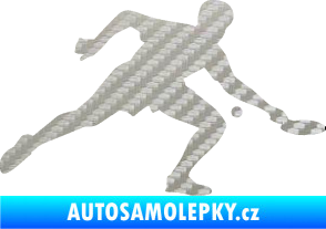 Samolepka Ping pong 001 pravá 3D karbon stříbrný