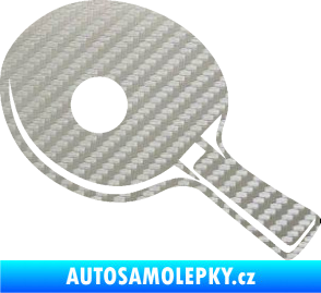 Samolepka Ping pong pálka levá 3D karbon stříbrný