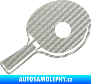Samolepka Ping pong pálka pravá 3D karbon stříbrný