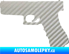 Samolepka Pistole 001 levá 3D karbon stříbrný