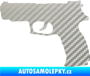 Samolepka Pistole 003 levá 3D karbon stříbrný