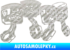 Samolepka Písty pravá 3D karbon stříbrný