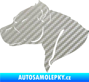 Samolepka Pitbull 004 levá 3D karbon stříbrný