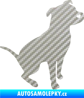 Samolepka Pitbull 005 pravá 3D karbon stříbrný