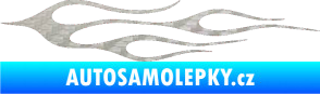 Samolepka Plameny 002 3D karbon stříbrný