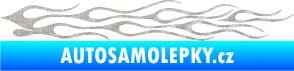 Samolepka Plameny 005 3D karbon stříbrný