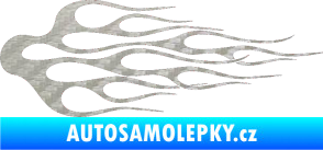 Samolepka Plameny 008 3D karbon stříbrný