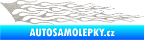 Samolepka Plameny 011 3D karbon stříbrný